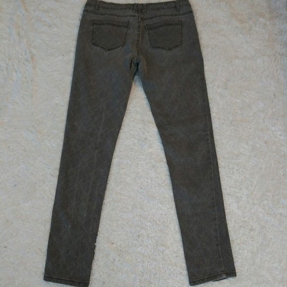 Cotton On Black Gray Leopard Print High Rise Zip Up Straight Leg Color Jean - Picture 4 of 8